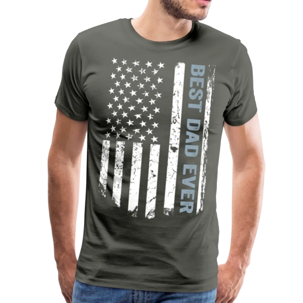 Best Dad Ever American Flag Men's Premium T-Shirt (CK1911)