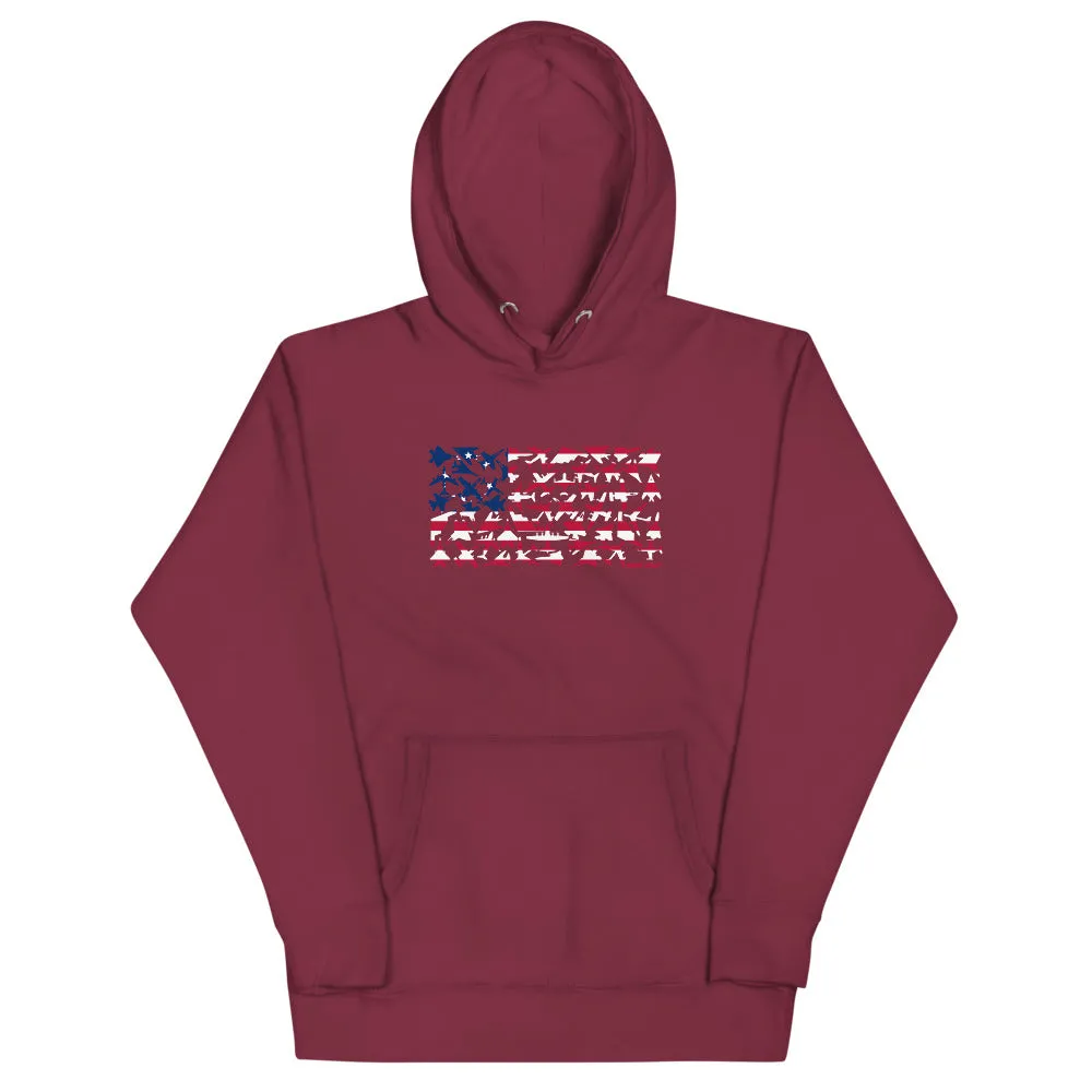 Betsy Ross Plane Flag Hoodie