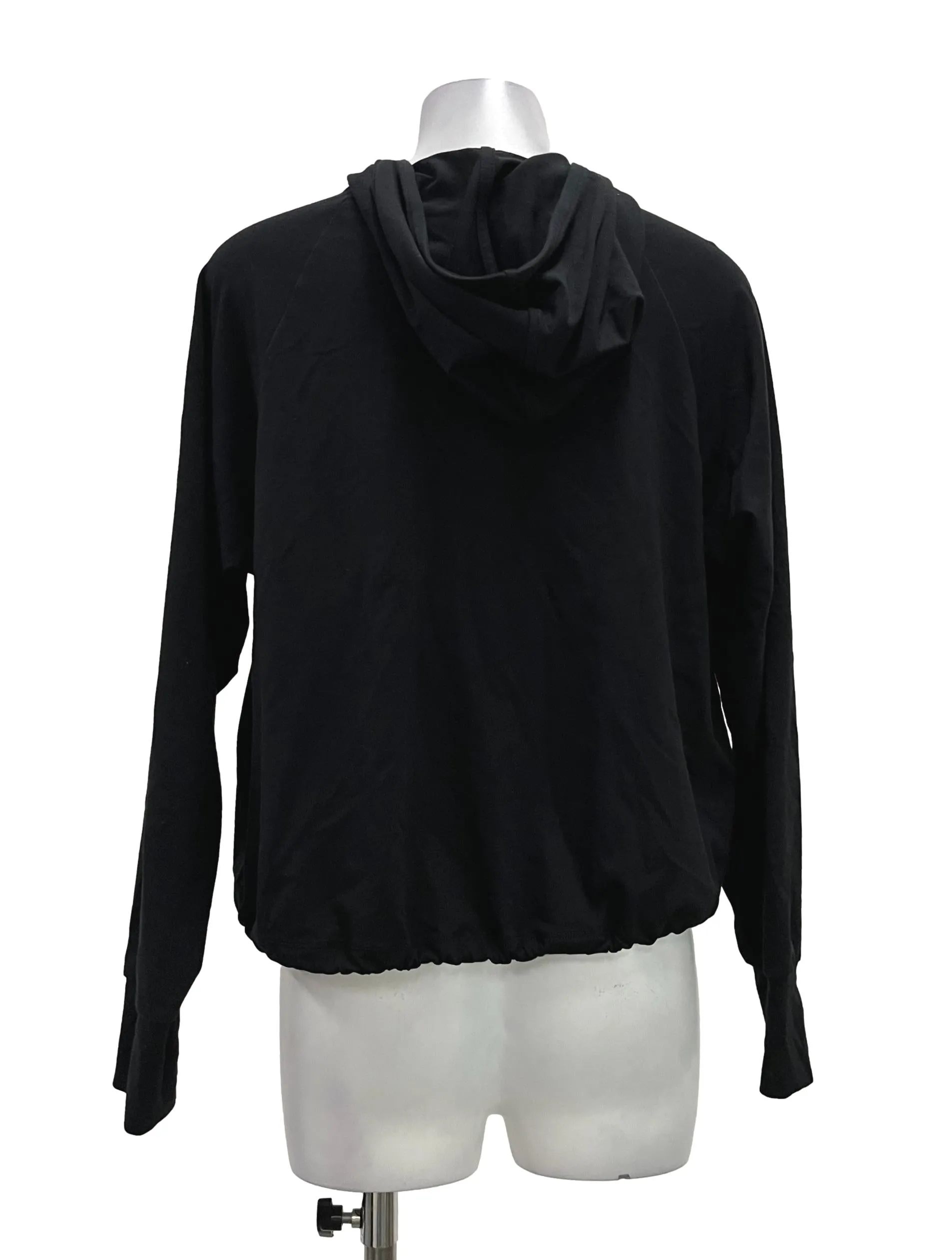 Black Cotton Hoodie Jacket