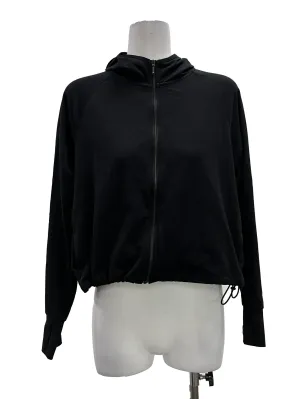 Black Cotton Hoodie Jacket