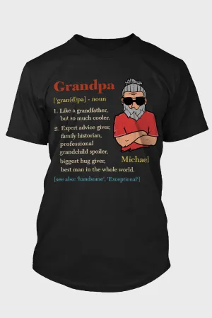 Black Grandpa Letter Figure Print Men's Graphic T Shirt