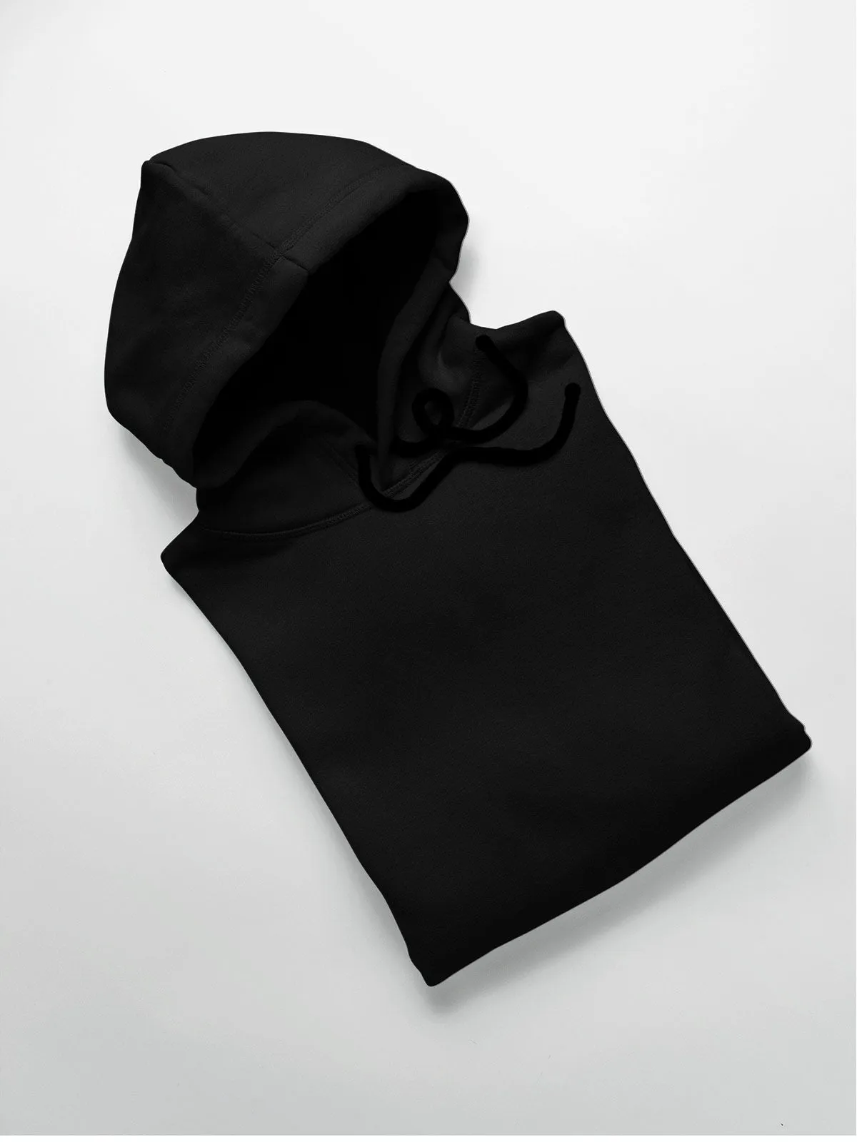 Black Plain Cotton Hoodie for Men & Women