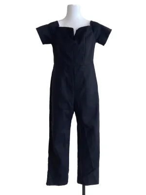 Black Sabrina Neck Jumpsuits