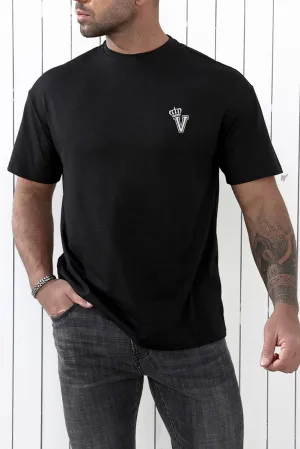Black V Crown Graphic Print Short Sleeve Men's T Shirt