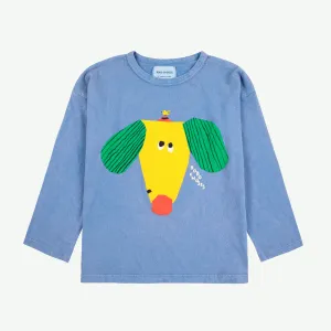 Blue Cotton Happy Dog T-shirt