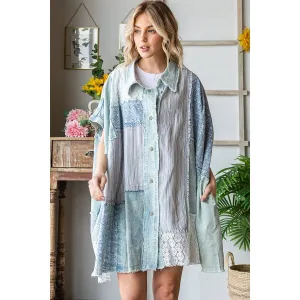 Blue Mixed Oli Hali Shirt Dress