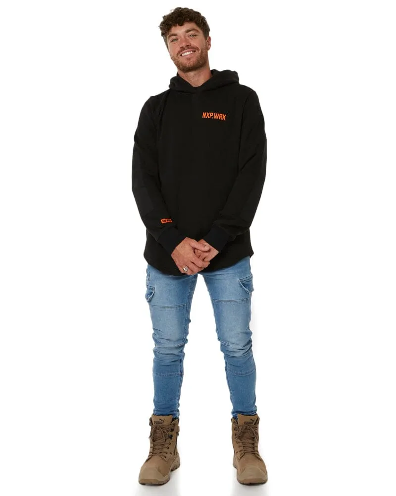 Blueprint Dual Curved Hoodie - Solid Black