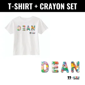 BOY MEETS GIRL® x Cre8ive Crayonz Recycled Confetti Font Customizable Adults or Kids T-Shirt   Crayon Bundle