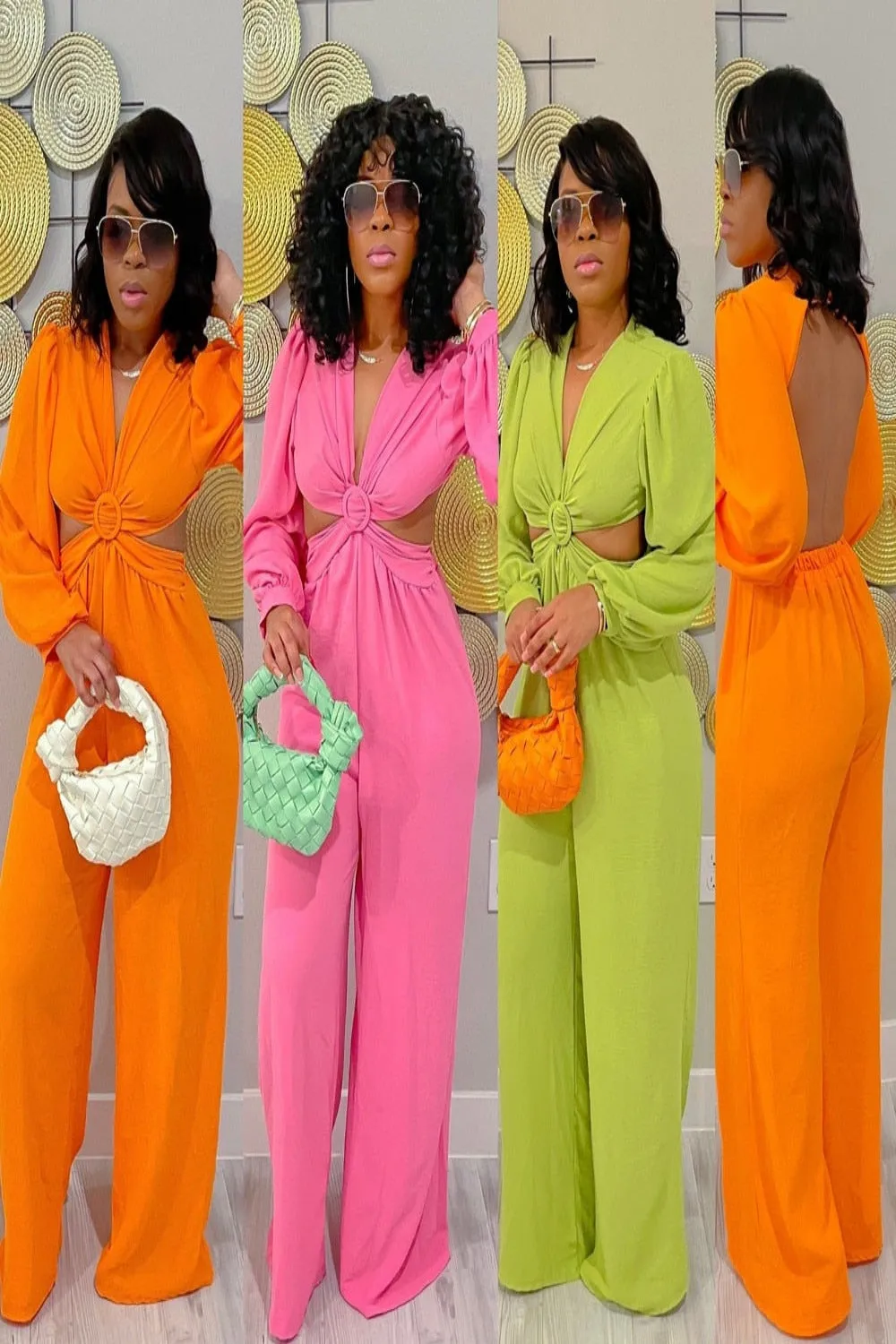 Caught Up Backless Hollow Out Pleated Jumpsuit