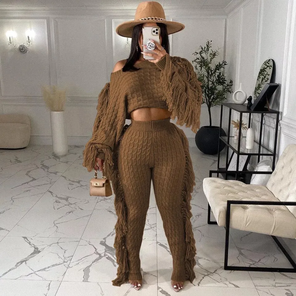 Celebrity Famous Tassel Pencil Pants