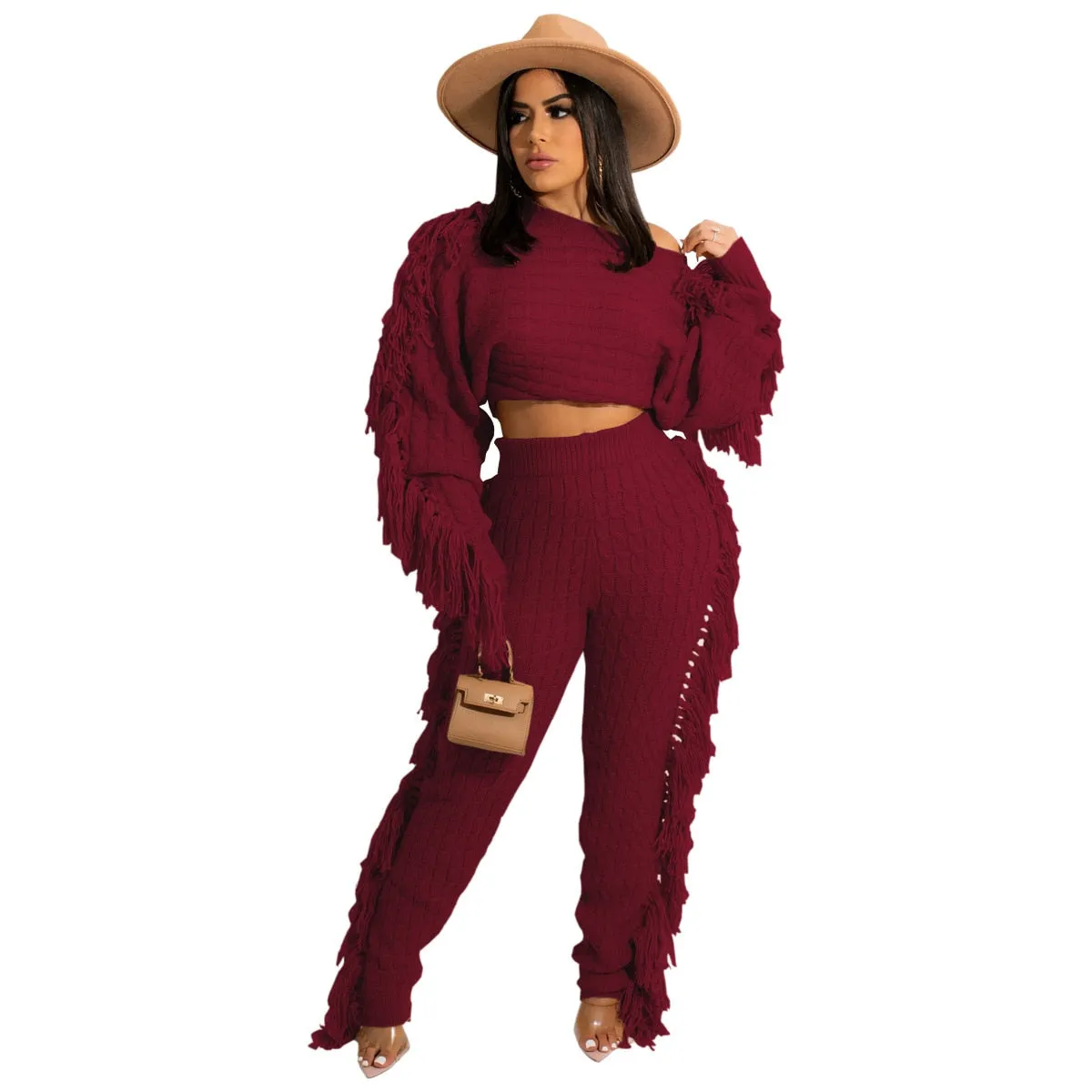 Celebrity Famous Tassel Pencil Pants