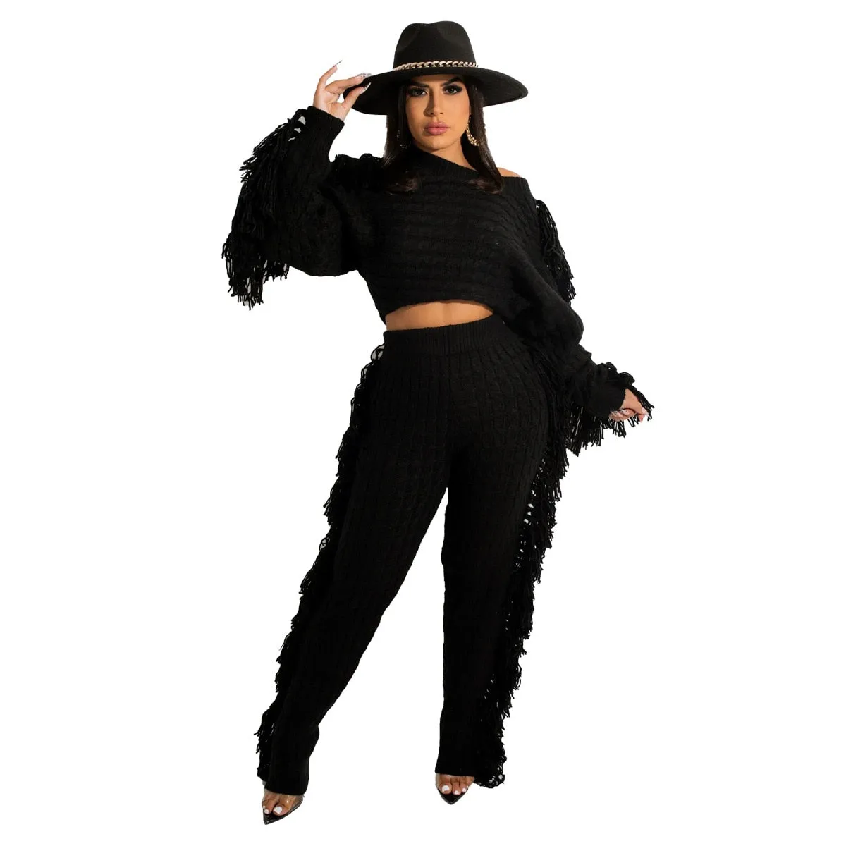 Celebrity Famous Tassel Pencil Pants
