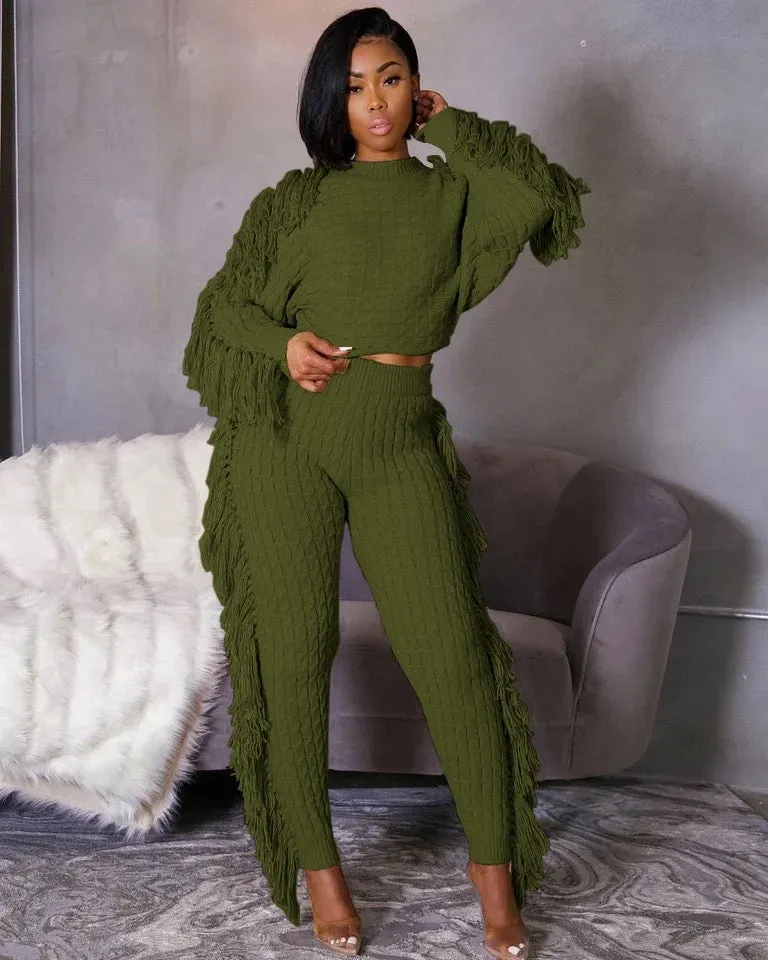 Celebrity Famous Tassel Pencil Pants