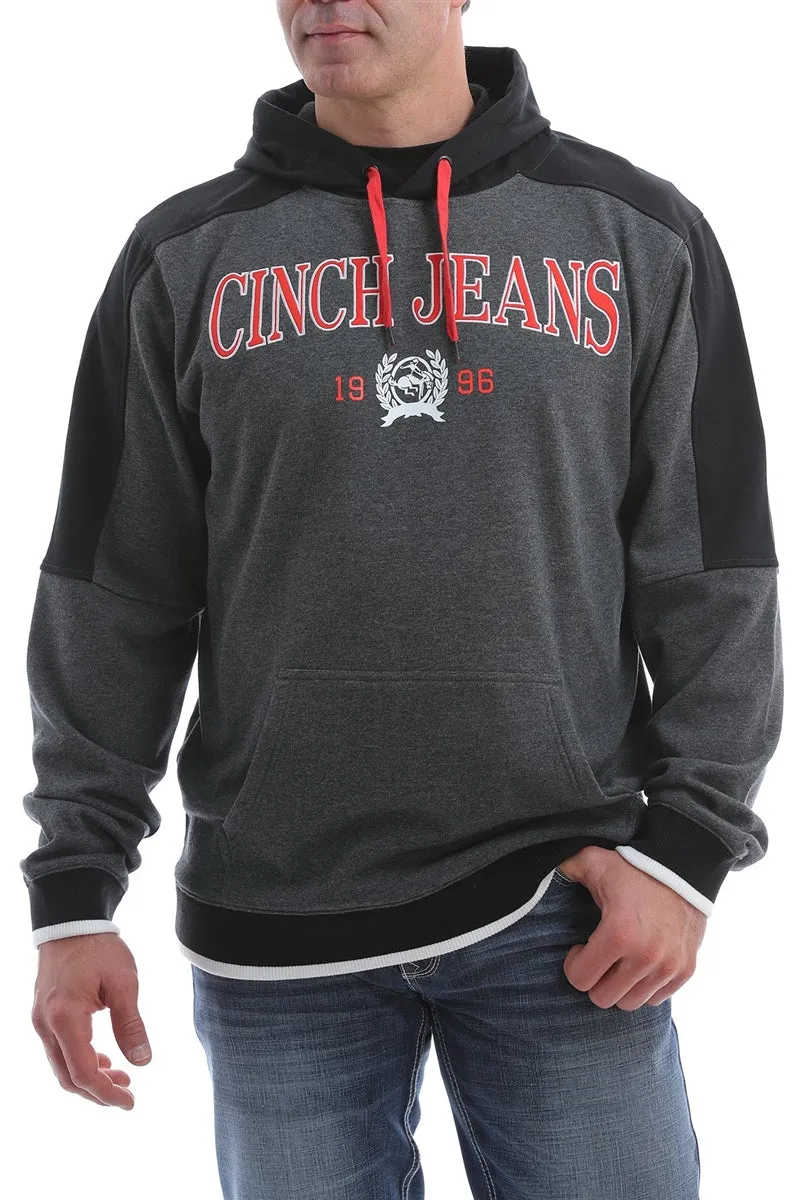 CLMWK1232001-S-Blk/Gry Hoodie "Cinch Jeans" Logo