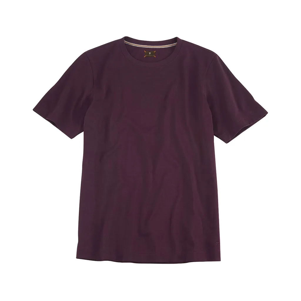 Crew Neck Tee Shirt - Aubergine