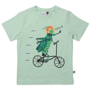 Cycling Cricket Tee- Green Marle