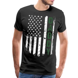 Daddy American Flag Men's Premium T-Shirt - Hunter Green