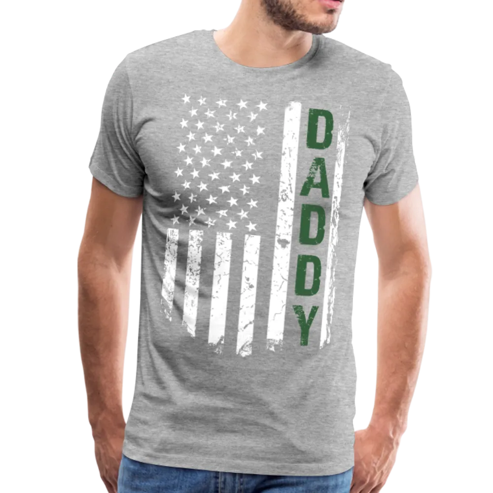 Daddy American Flag Men's Premium T-Shirt - Hunter Green