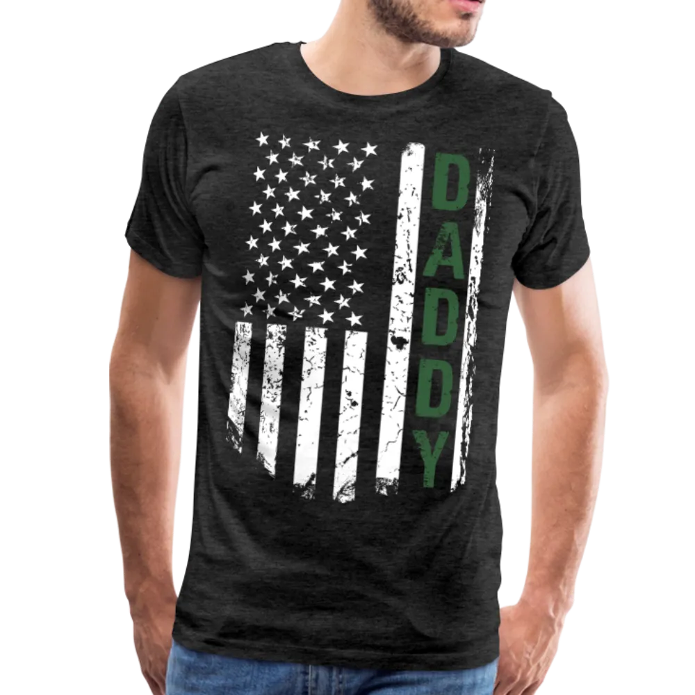 Daddy American Flag Men's Premium T-Shirt - Hunter Green