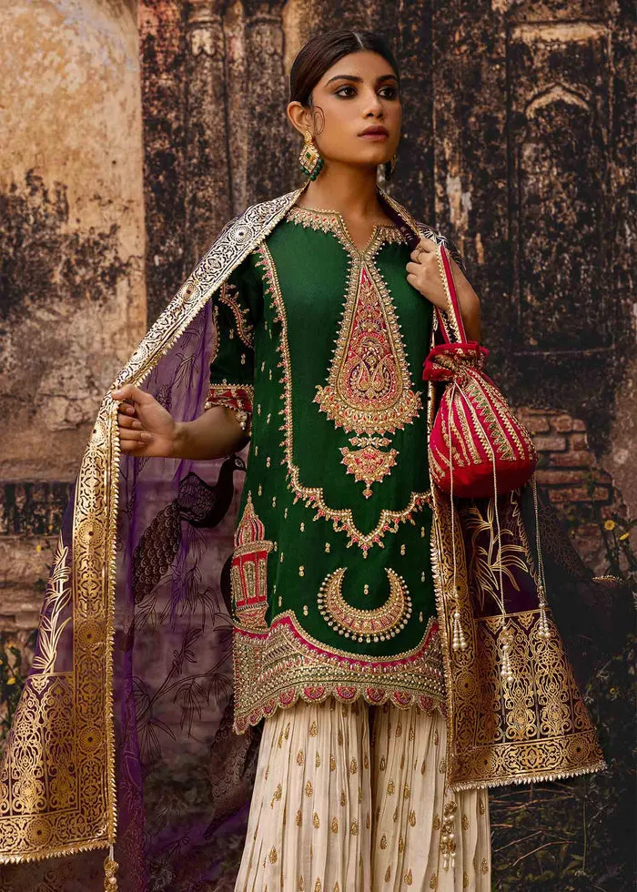 Designer Anarkali Sharara Suit Indian Wedding Dress