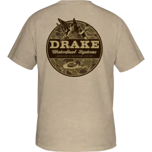DRAKE OLD SCHOOL CIRCLE T-SHIRT - SHIFTING SANDS