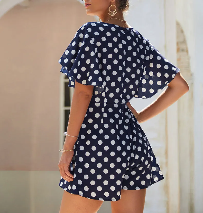 Early Autumn Wave Point Jumpsuit Casual Pants