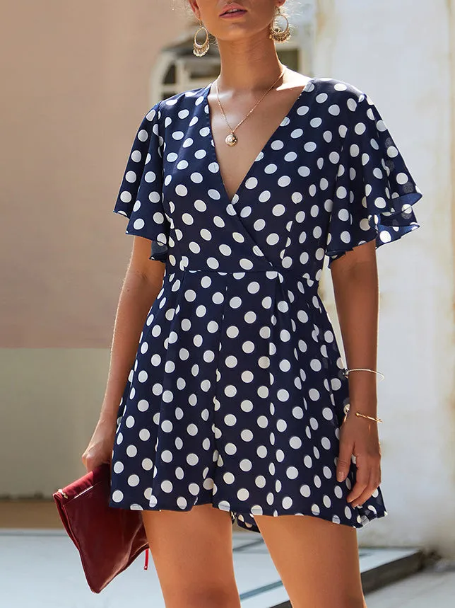 Early Autumn Wave Point Jumpsuit Casual Pants
