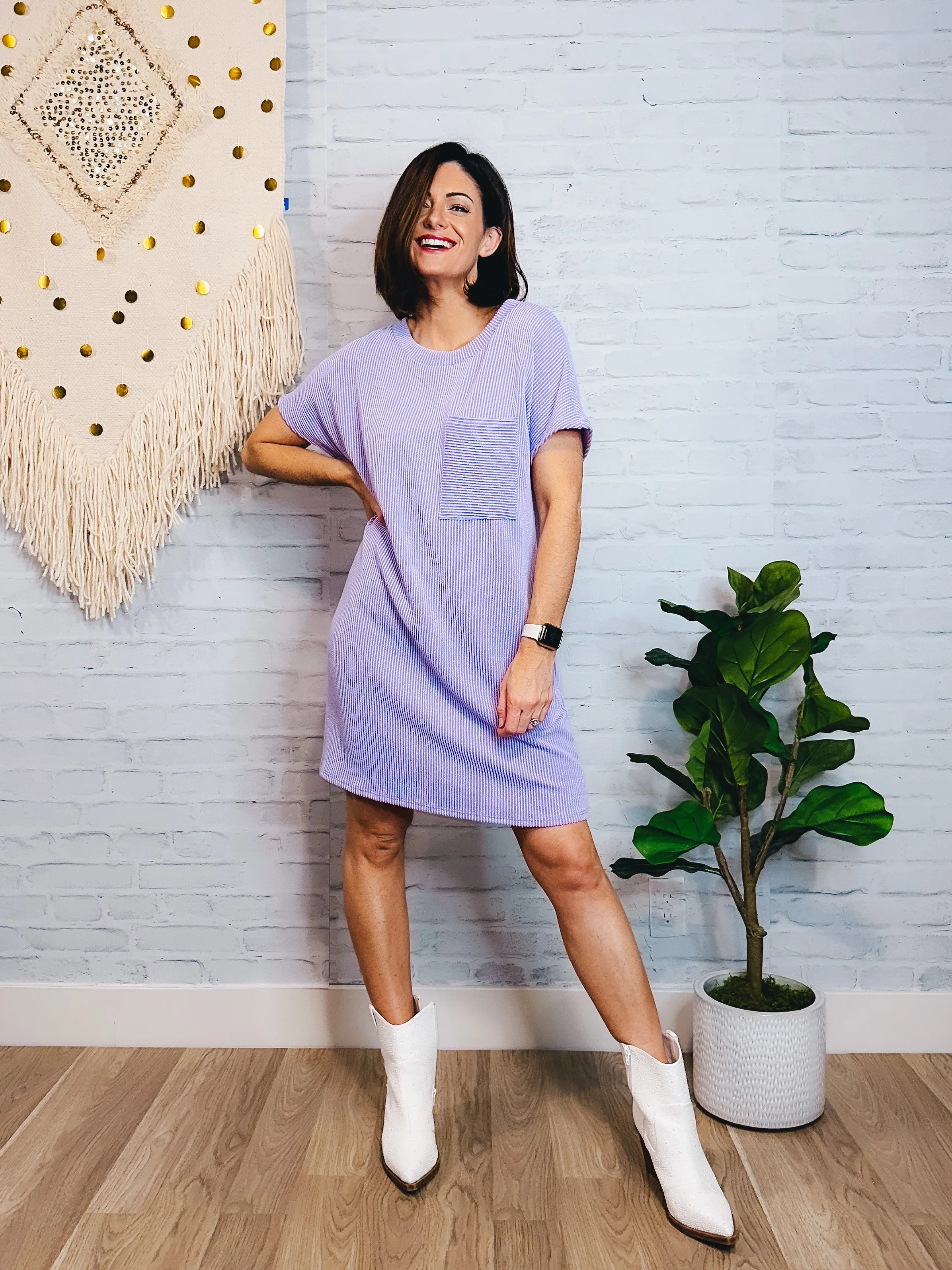 Easy Going T-Shirt Dress [Lavender]
