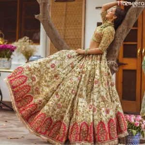 Embroidered Designer Peach Pink Lehenga Choli #BN832