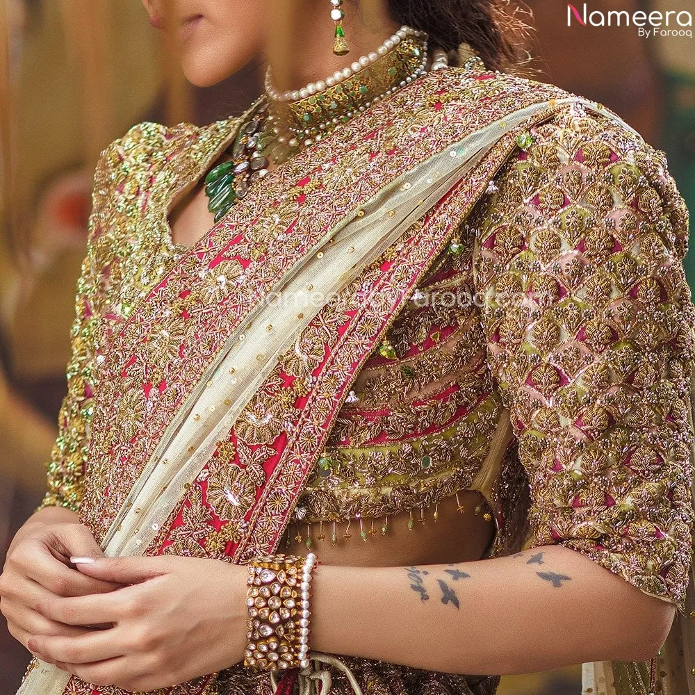 Embroidered Designer Peach Pink Lehenga Choli #BN832