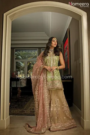 Embroidered Pakistani Sharara with Short Kurti #BP195
