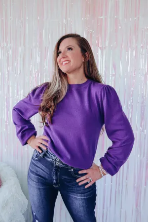 Every Little Thing Puff Shoulder Bodysuit - Purple