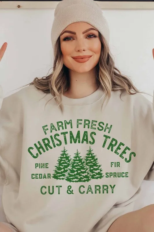 FARM FRESH CHRISTMAS TREES GRAPHIC SWEATSHIRT