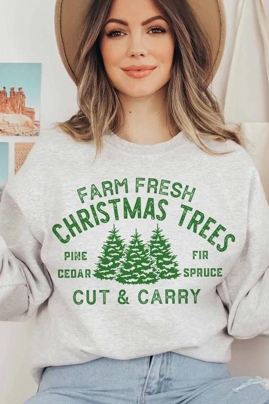 FARM FRESH CHRISTMAS TREES GRAPHIC SWEATSHIRT