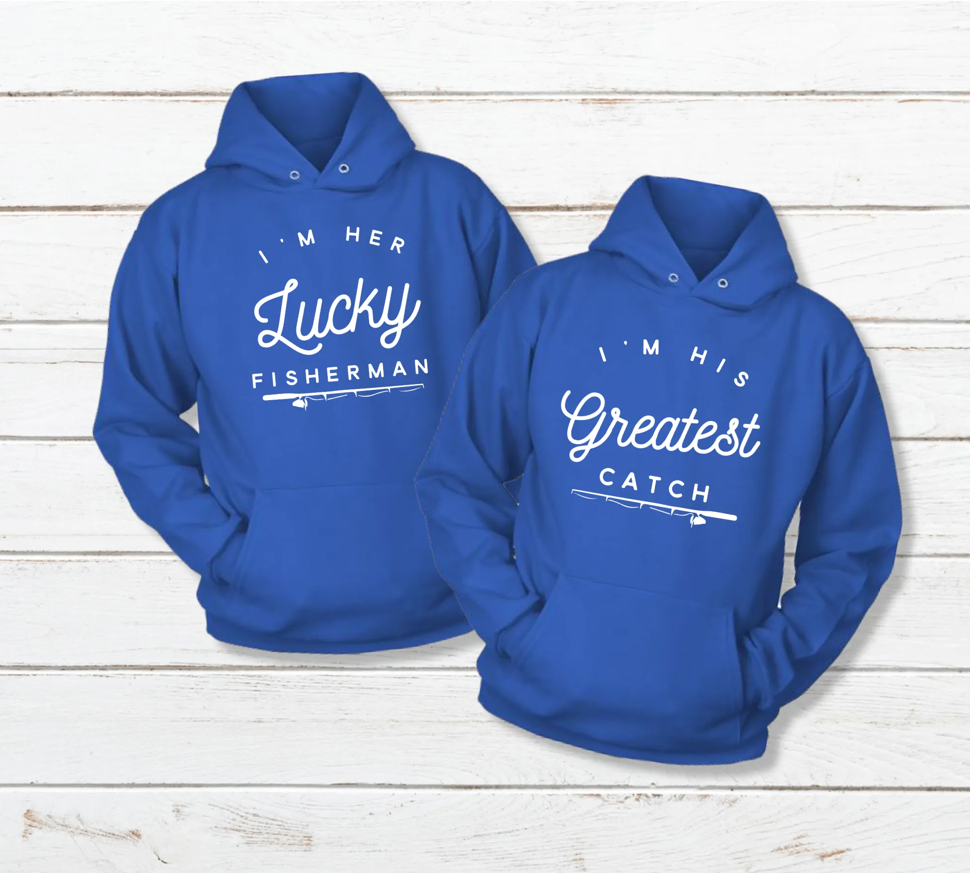 Fishing Matching Couples Hoodies Lucky Fisherman