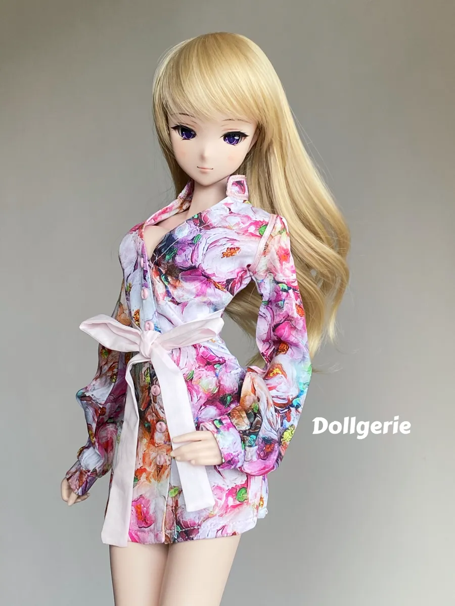 Floral Printed Long Sleeves Mini Dresses for SmartDoll or DD3
