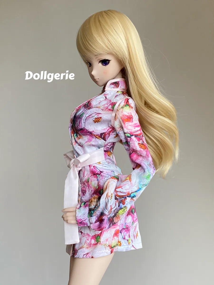 Floral Printed Long Sleeves Mini Dresses for SmartDoll or DD3