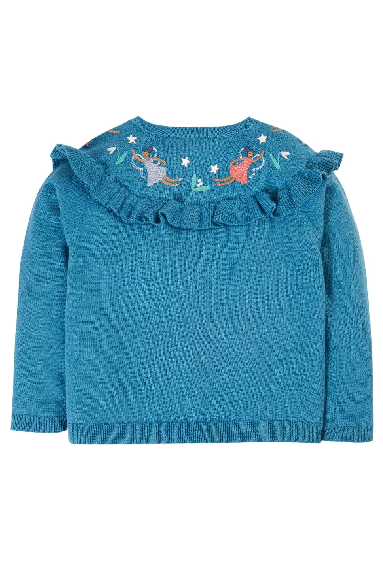Frugi Romi Ruffle Cardigan Deep Water Fairies