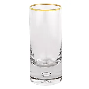 Galaxy Gold Mouth Blown Ball Glass 4 Pc Set