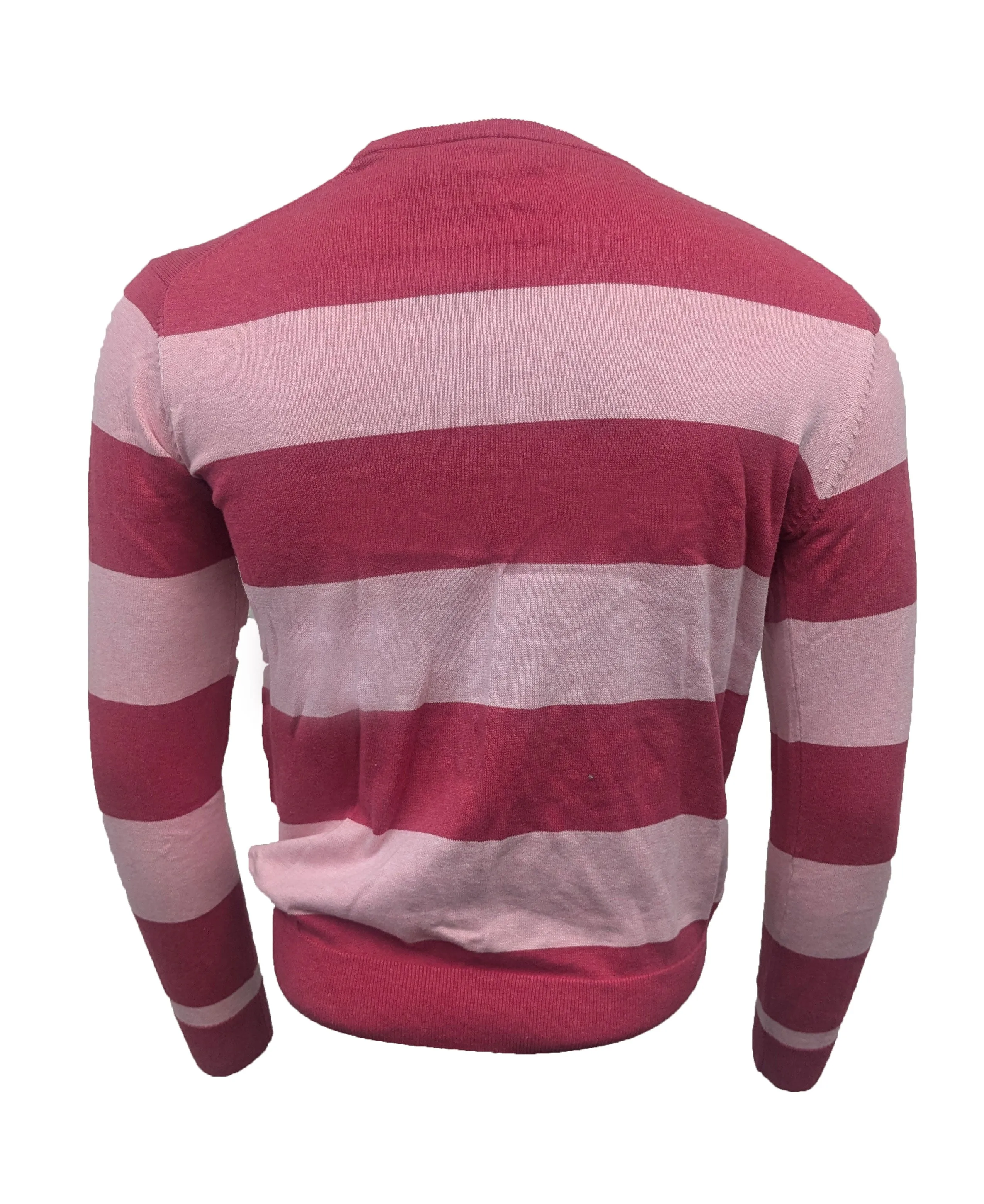 GANT Men's Cyklamen Cotton Barstripe Crew Sweater 800025 Size Medium