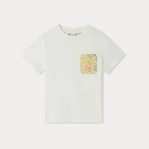 Girls White Cherry Minimalist Cotton T-shirt