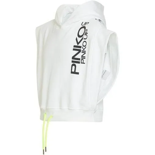 Girls White Cropped Hoodie