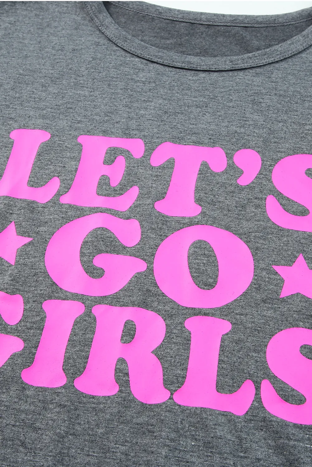 Gray LET\'S GO GIRLS Casual T Shirt Dress