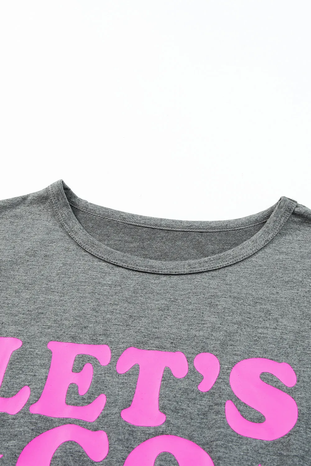 Gray LET\'S GO GIRLS Casual T Shirt Dress
