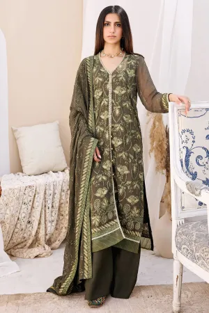 Green Embellished Kameez and Trousers Pakistani Eid Dress