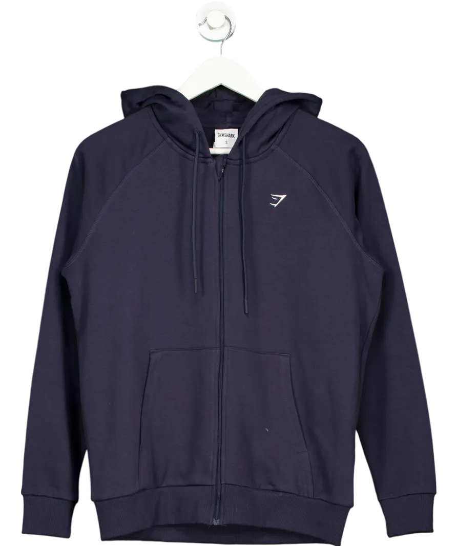gymshark Blue Training Fleece Zip Hoodie UK S