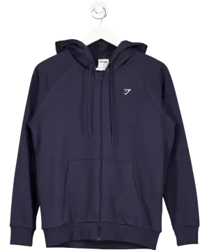 gymshark Blue Training Fleece Zip Hoodie UK S
