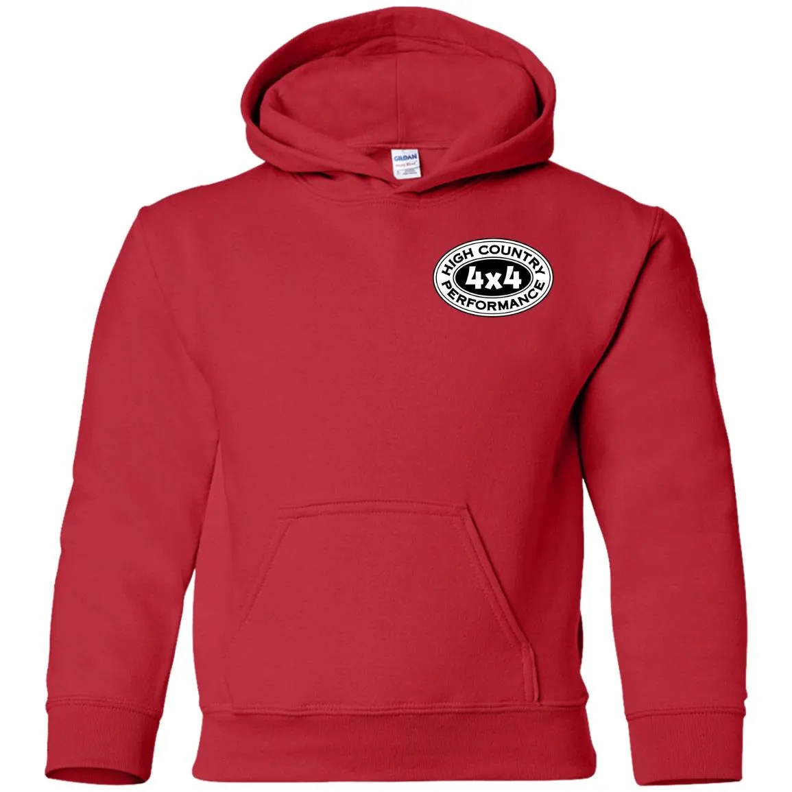 HCP4x4 black & white logo 2-sided print G185B Gildan Youth Pullover Hoodie