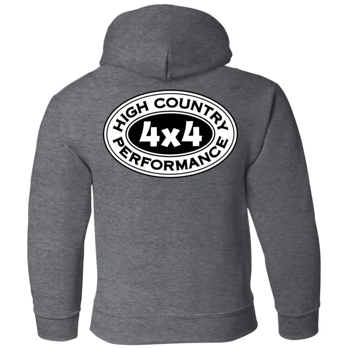 HCP4x4 black & white logo 2-sided print G185B Gildan Youth Pullover Hoodie