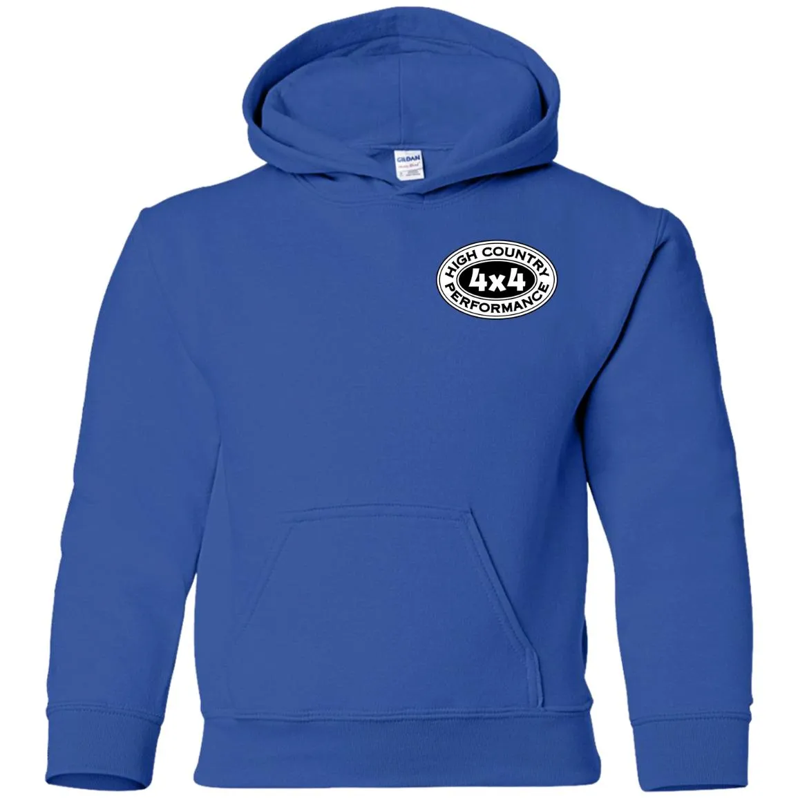 HCP4x4 black & white logo 2-sided print G185B Gildan Youth Pullover Hoodie
